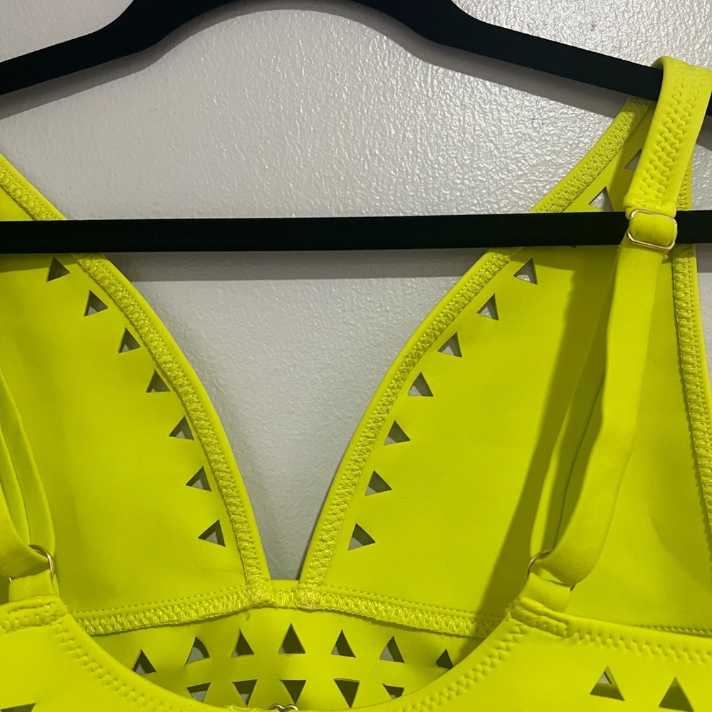 Neon Yellow Cutout Triangle Bikini Set - Picture 14 of 14